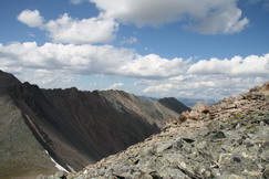 View to Ust-Ilimtsev crossing col from Mountain spirits crossing