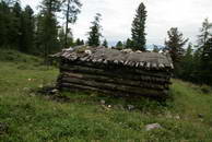 A hut near waterfall