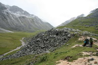 Khubutsky mountain crossing saddle ahead