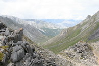 View south from the crossing - Baromgol river valley