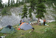 Camp near Baromgol River - can be seen on the picture from Google Earth as 